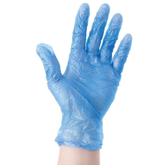 Sheild MEDIUM Powder Free Blue Disposable Vinyl Gloves 100 per Box
