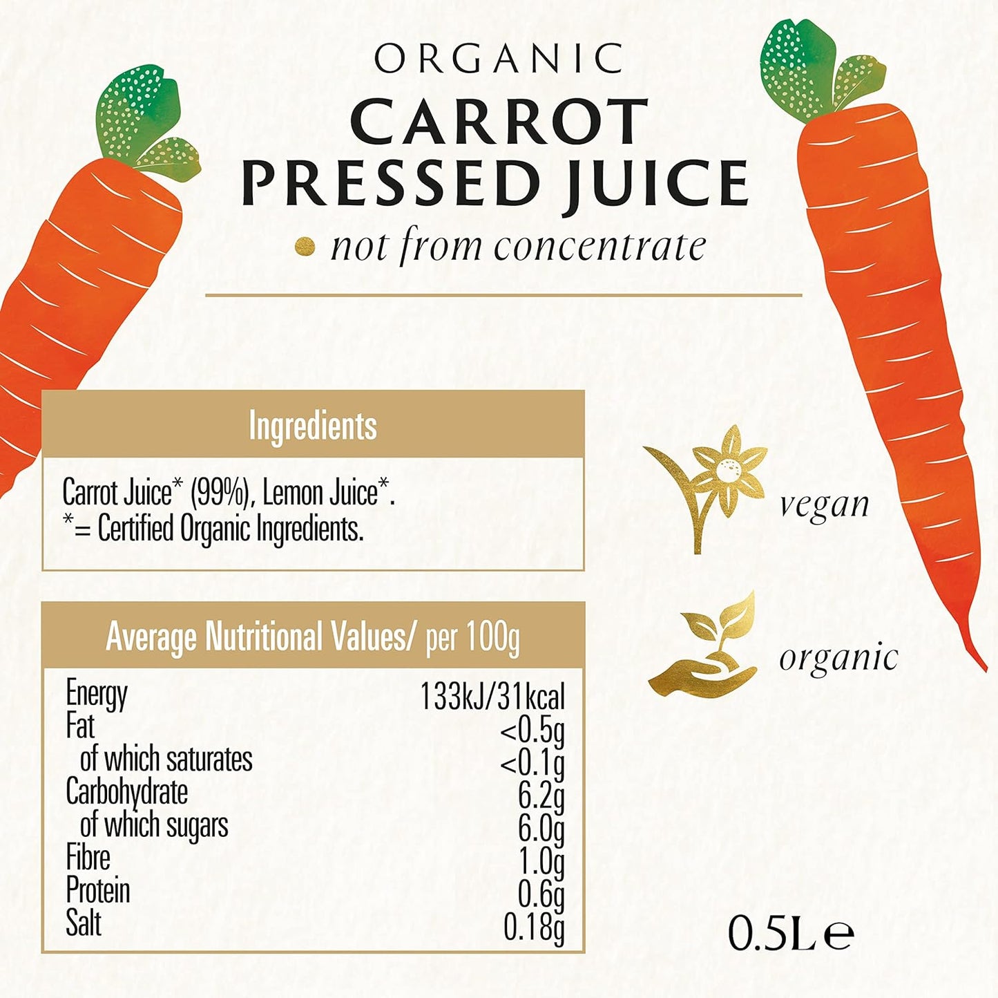 Biona Organic Pressed Carrot Juice 500ml