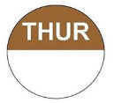 Thursday (Brown) Colour Coded Food Label 1000 x 19mm