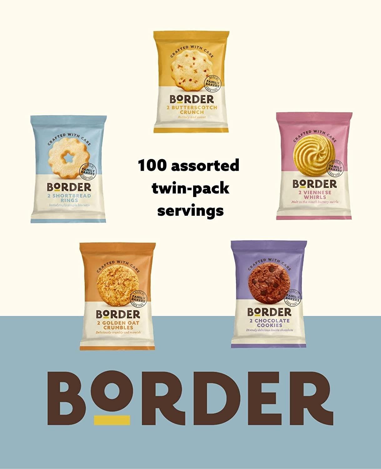 Borders Mini Pack Assorted Biscuits (3 Variety) 100 x 2 Bisc