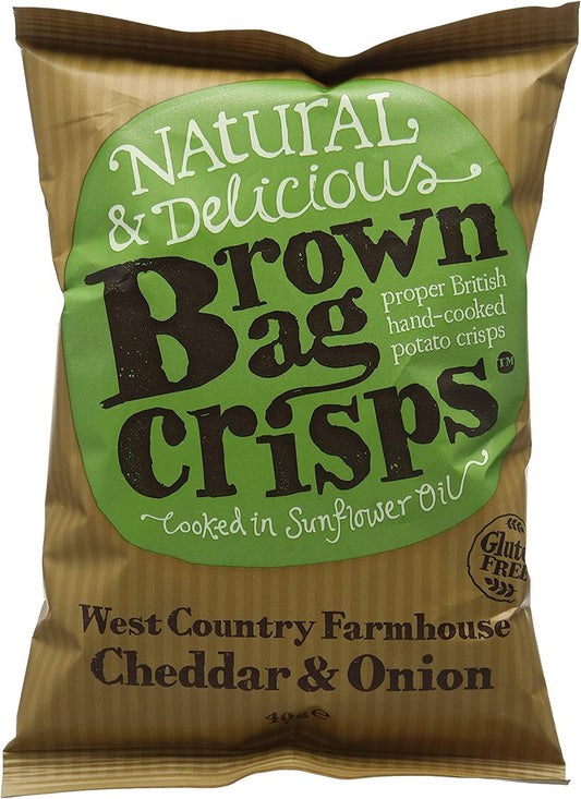 Brown Bag West Country Cheddar & Onion Crisps 20 x 40g