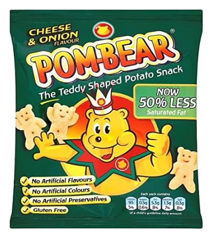 Pom Bear Cheese & Onion Crisps 36 x 19gm