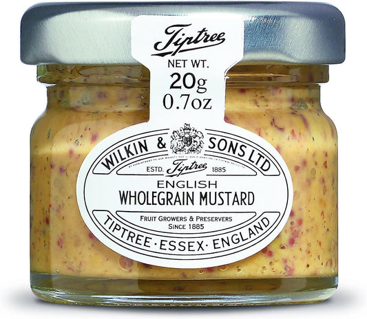 Tiptree Wholegrain Mustard Portions 72 x 28g Glass Jars Individual Portions