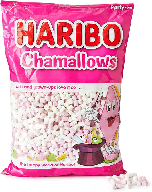 Haribo Pink & White Mini Marshmallows 1kg Bag Retro Candy Sweets