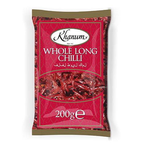 Khanum Dried Whole Long Chillies 200g