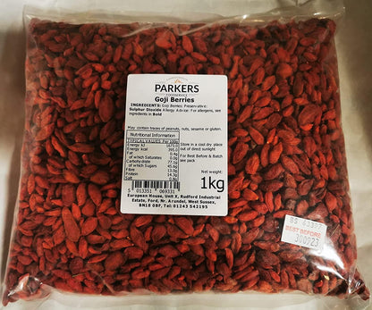 Parkers Goji Berries 1kg Bag