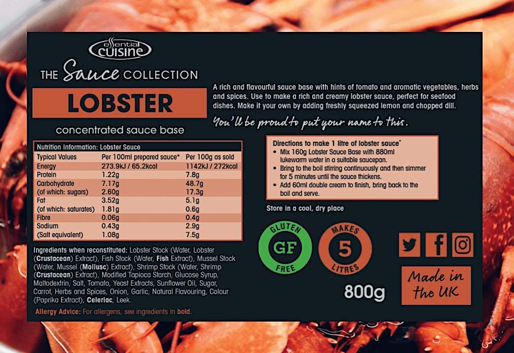 Essential Cuisine Concentrated Lobster Sauce Base 800gm