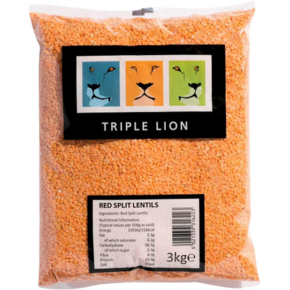 Triple Lion Red Split Lentils 3kg