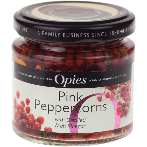 Opies Pink Peppercorns in distilled Malt vinegar 105gm